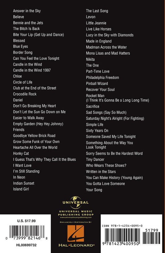 Elton John Guitar Chord Songbook