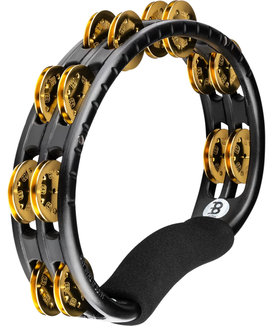 Meinl Percussion TMT1BBK Traditional ABS Series Hand Held Molded ABS Tambourine Solid Brass Jingles in Black