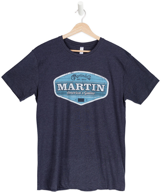 Martin Retro Graphic Tee Large in Navy Blue