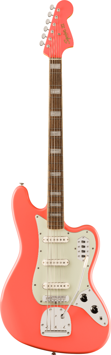 Squier FSR Classic Vibe™ Bass VI, Laurel Fingerboard, Mint Pickguard, Matching Headstock in Tahitian Coral