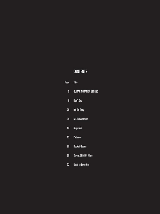 Guns N' Roses Guitar Play Along Volume 57 Tab