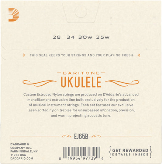 D'Addario EJ65B Baritone Ukulele Strings