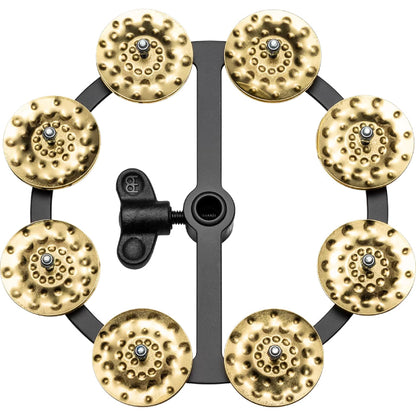 Meinl Percussion HTHH1BBK Headliner Series Hihat Tambourine Single Row Hammered Brass Jingles 5"