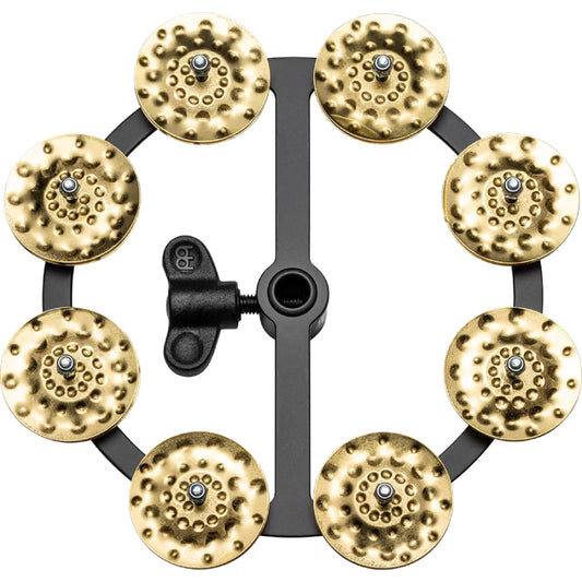 Meinl Percussion HTHH1BBK Headliner Series Hihat Tambourine Single Row Hammered Brass Jingles 5"