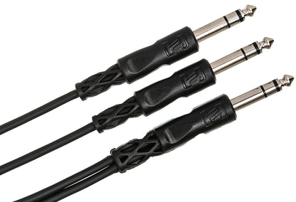 HOSA CYS103 Y Cable 1/4" TRS to Dual 1/4" TRS 3Ft