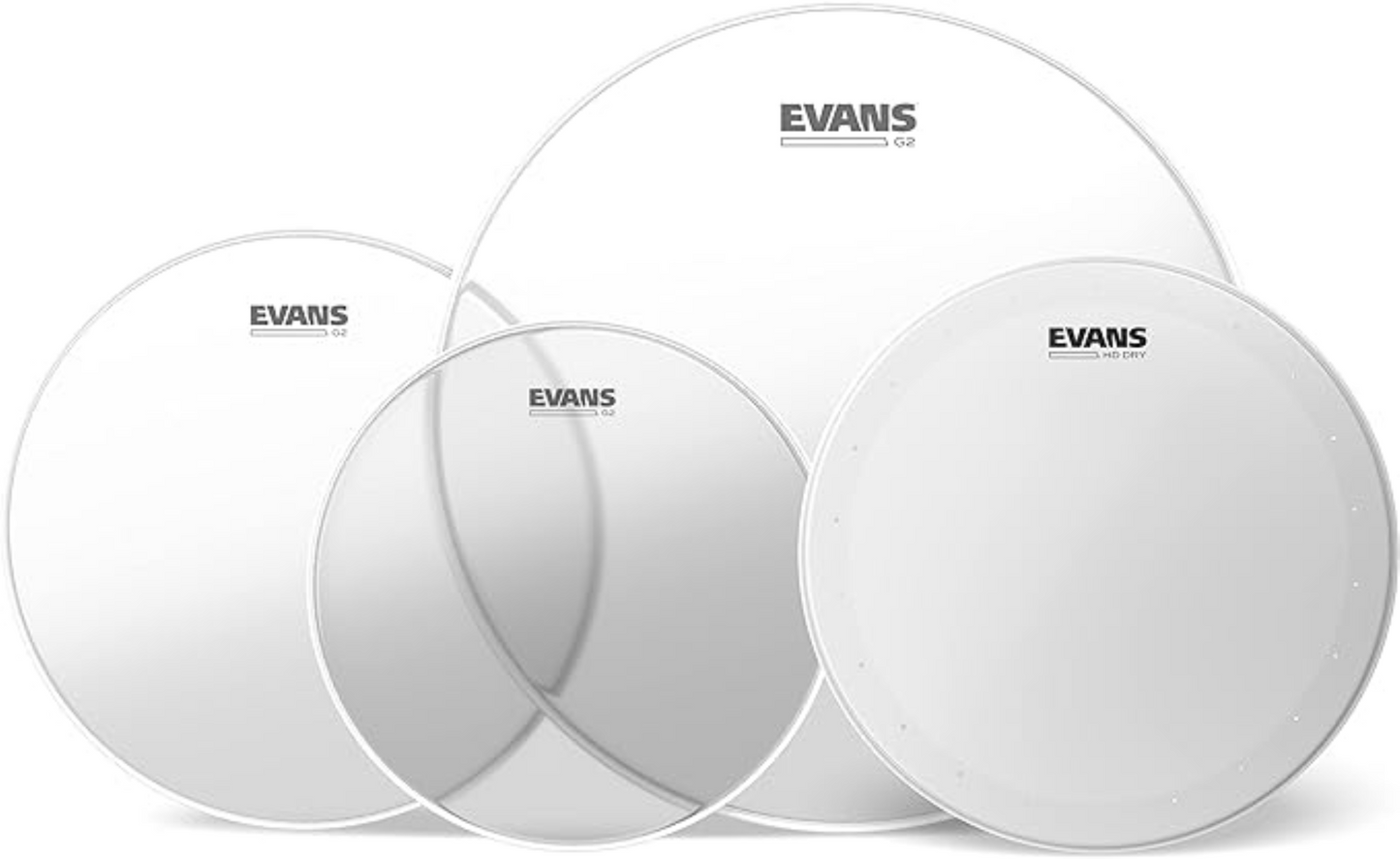 Evans G2 Clear Standard Pack 12", 13" and 16" & Evans 14" HD Dry Snare Batter