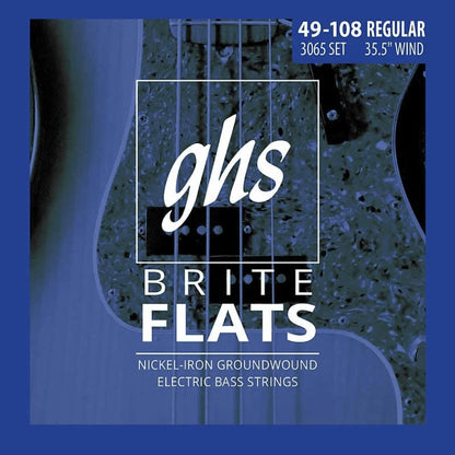 GHS 3065  Bass Brite Flats Guitar Strings 49-108 Gauge