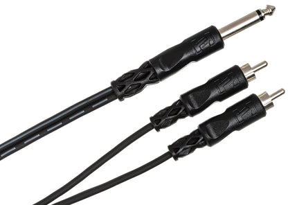HOSA CYR101 Y Cable 1/4" TS to Dual RCA 1M