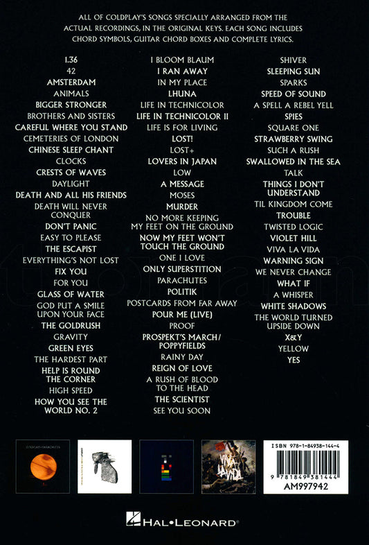 Coldplay Complete Chord Songbook