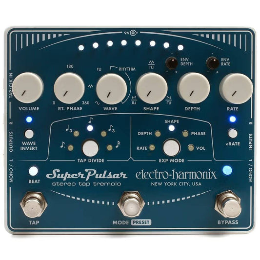 Electro Harmonix Super Pulsar Stereo Tap Tremolo Pedal