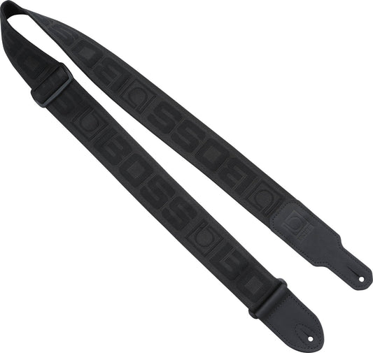 BOSS Monogram Guitar Strap Logo in Black & Black