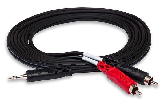 Hosa CMR203 3.5 mm TRS to Dual RCA Stereo Breakout Cable 3 Ft