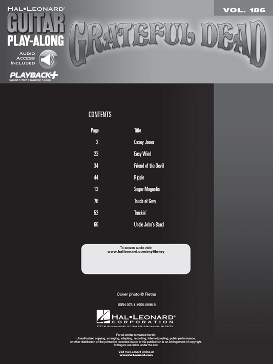 Grateful Dead Guitar Play Along Vol 186 Tab