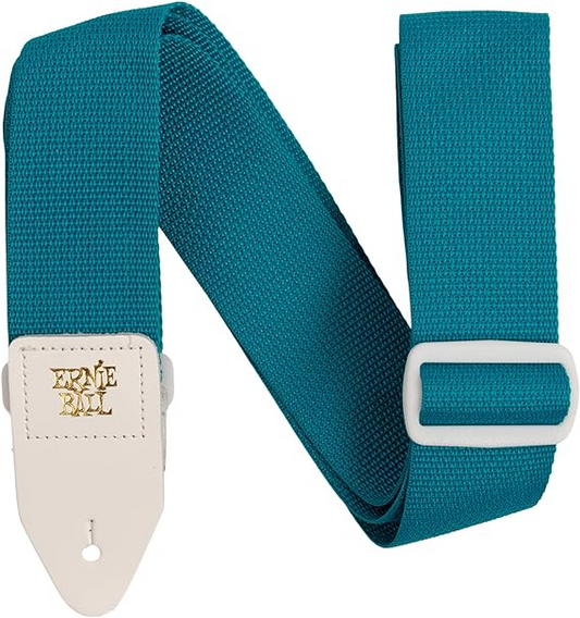 Ernie Ball Polypro Guitar Or Bass Strap in Teal & White