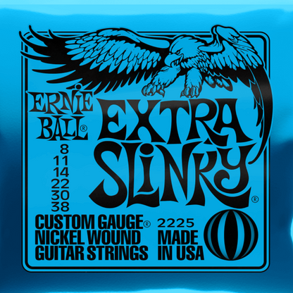 Ernie Ball 2225 Extra Slinky Nickel Wound Electric Guitar Strings .08-.38 Gauge