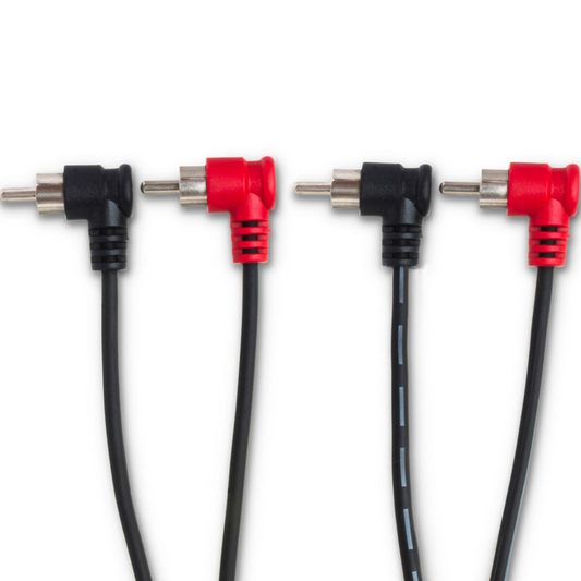 Hosa CRA201RR Stereo Interconnect, Dual Right Angle RCA to Same, 1m