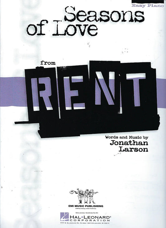 Seasons Of Love From Rent Easy Piano S/S