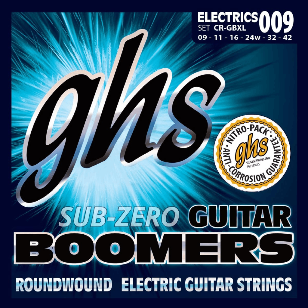 GHS CRGBXL Subzero Boomers Extra Light Electric Guitar Strings 9-42 Gauge