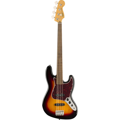 Squier Classic Vibe 60s Fretless Jazz Bass, Indian Laurel Fingerboard  in 3 Colour Sunburst