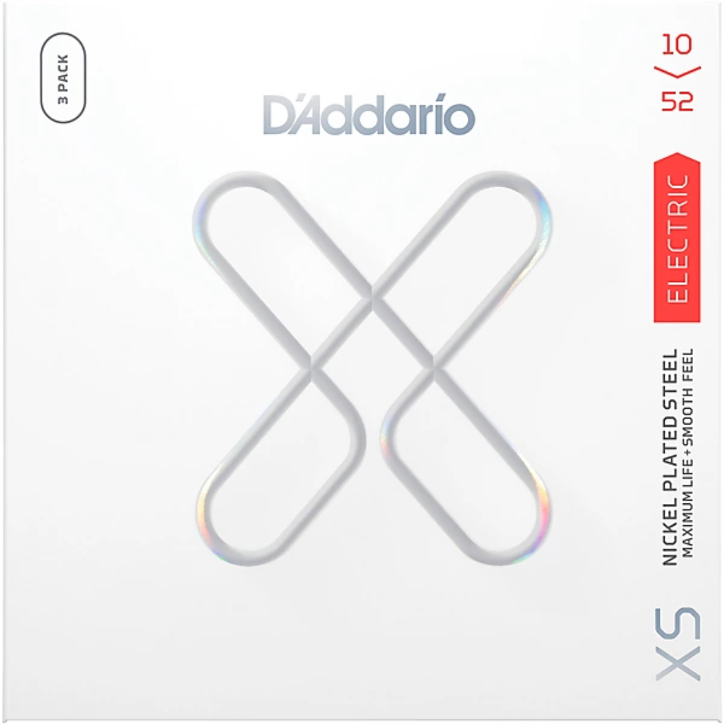 D'Addario XS Light Top Heavy Bottom Coated Electric Guitar Strings 3 Pack 10-52 Gauge