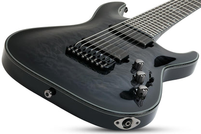 Schecter Hellraiser Hybrid C 8 8 String in Trans Black Burst