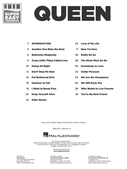 Queen Super Easy Songbook