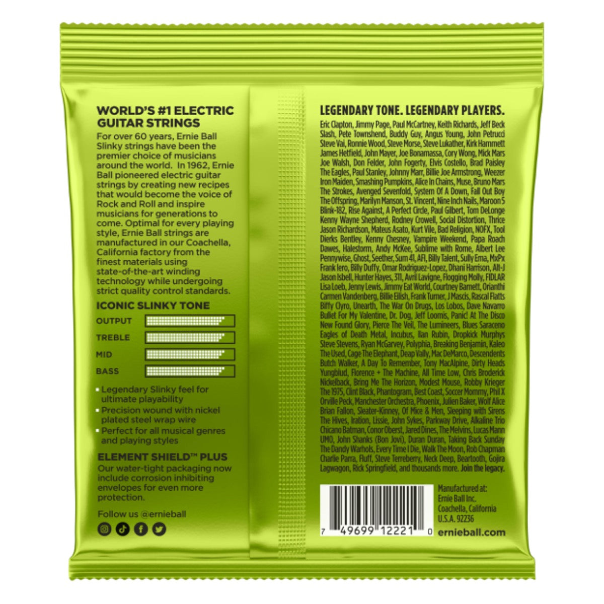 Ernie Ball Regular Slinky Nickel Wound Electric Guitar Strings 10-46 Gauge