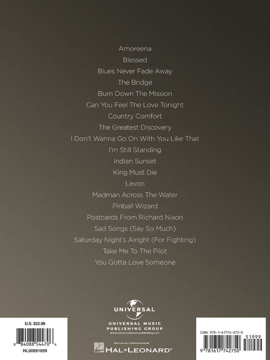 Elton John Favorites Note for Note Keyboard Transcriptions