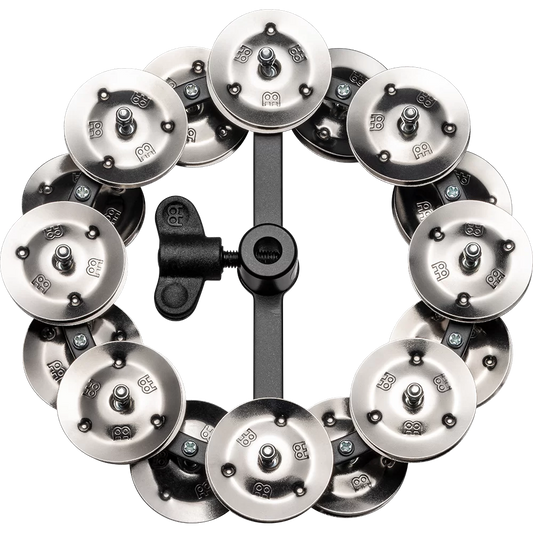 Meinl Percussion HTHH2BK Headliner Series Hihat Tambourine Dual Row Stainless Steel Jingles 5"