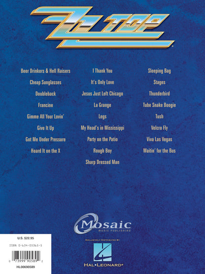 ZZ Top Guitar Anthology Guitar Tab RV
