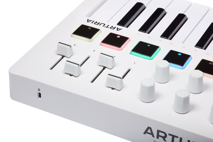 Arturia MiniLAB 3 Compact MIDI Keyboard & Pad Controller in White