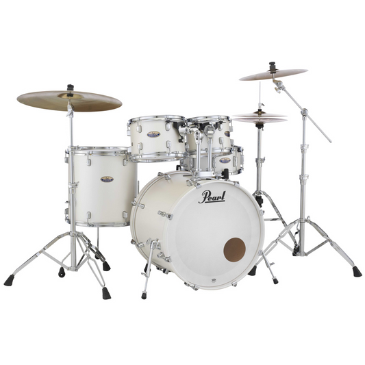 Pearl Decade Maple 5-Piece Fusion Plus Increda-Bundle Drum Kit With Cymbal Pack in White Satin Pearl