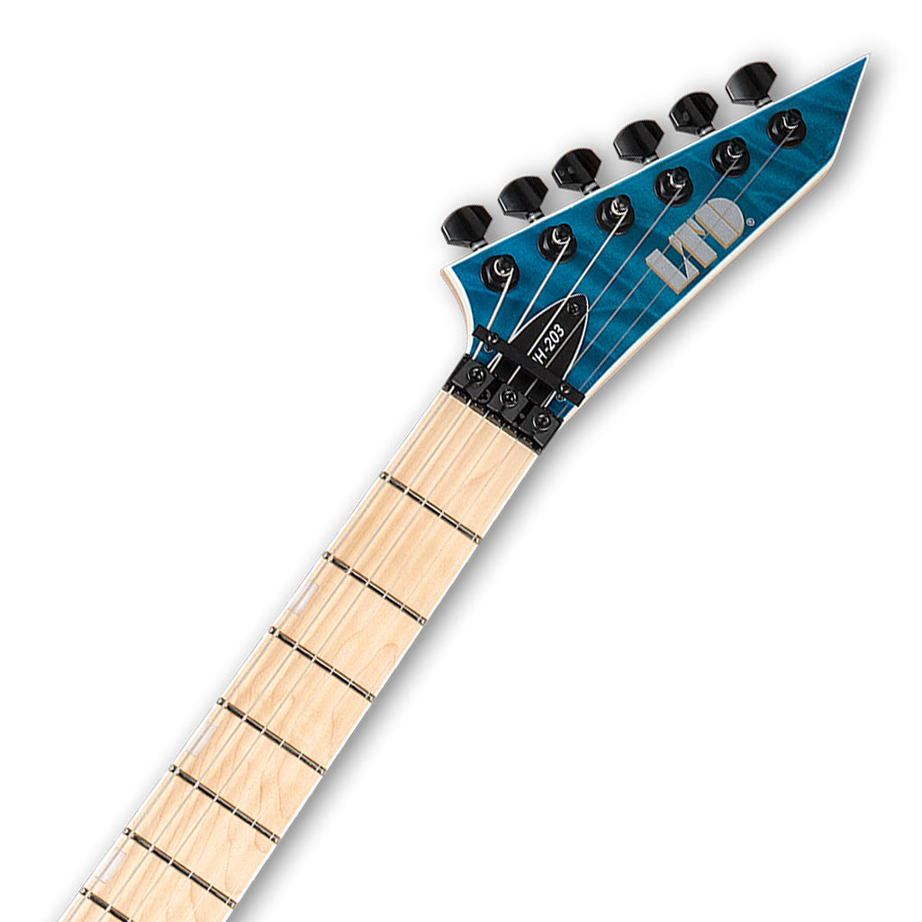 ESP LTD MH203 Electric Guitar in See Thru Blue
