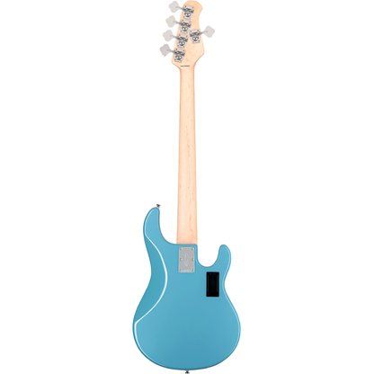 Sterling By Music Man StingRay 5 Ray5 5 String Left Handed Bass Guitar in Chopper Blue