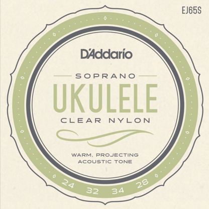 D'Addario EJ65S Pro Arte Custom Extruded Nylon Ukulele Strings Soprano