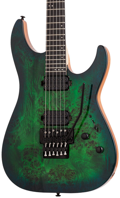 Schecter C 6 Pro FR Electric Guitar in Aqua Burst