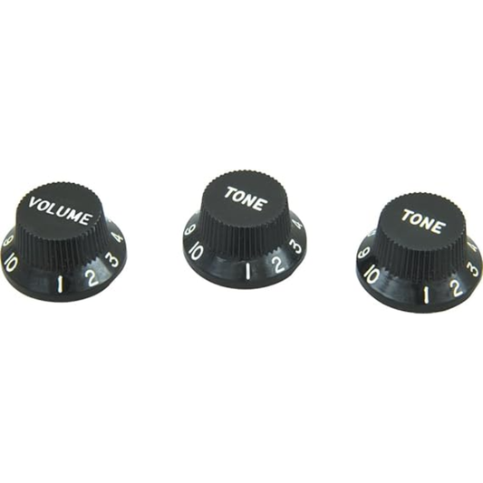 DiMARZIO DM21B Set of 1 volume & 2 tone control knobs Bell style in Black