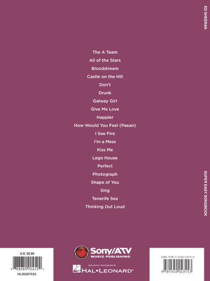 Ed Sheeran Super Easy Songbook
