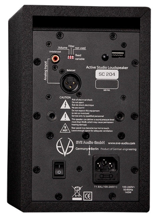 EVE Audio SC204 2 Way 4" Professional Studio Monitor Speaker
