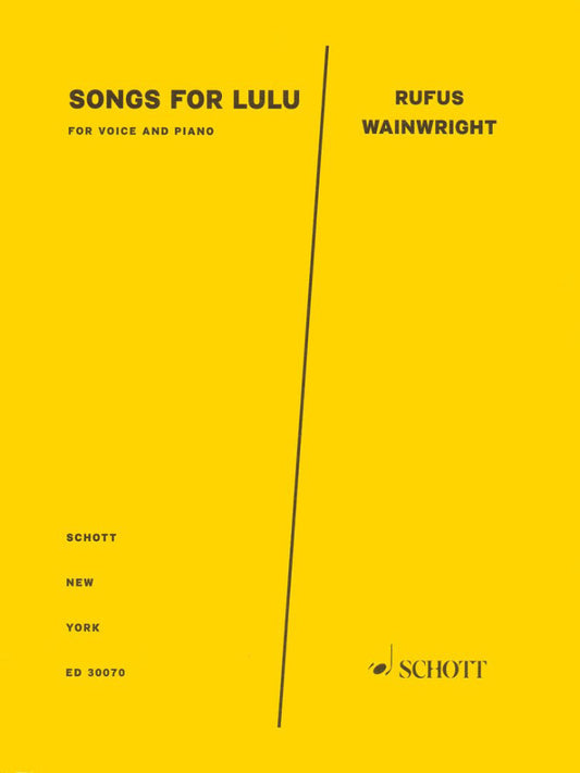 Rufus Wainwright Songs For Lulu Piano/Vocal