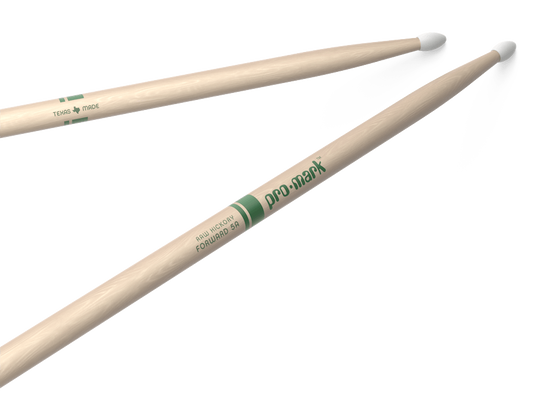 Promark Forward 5A Raw Hickory Nylon Tip Natural Drumsticks