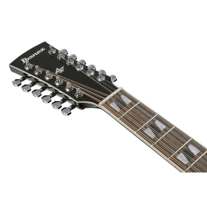 Ibanez AJ7012M1E 12-string Acoustic Electric Guitar in Black High Gloss