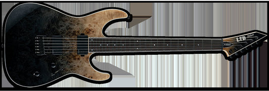 ESP LTD M-1000HT Burled Poplar Top in Black Fade