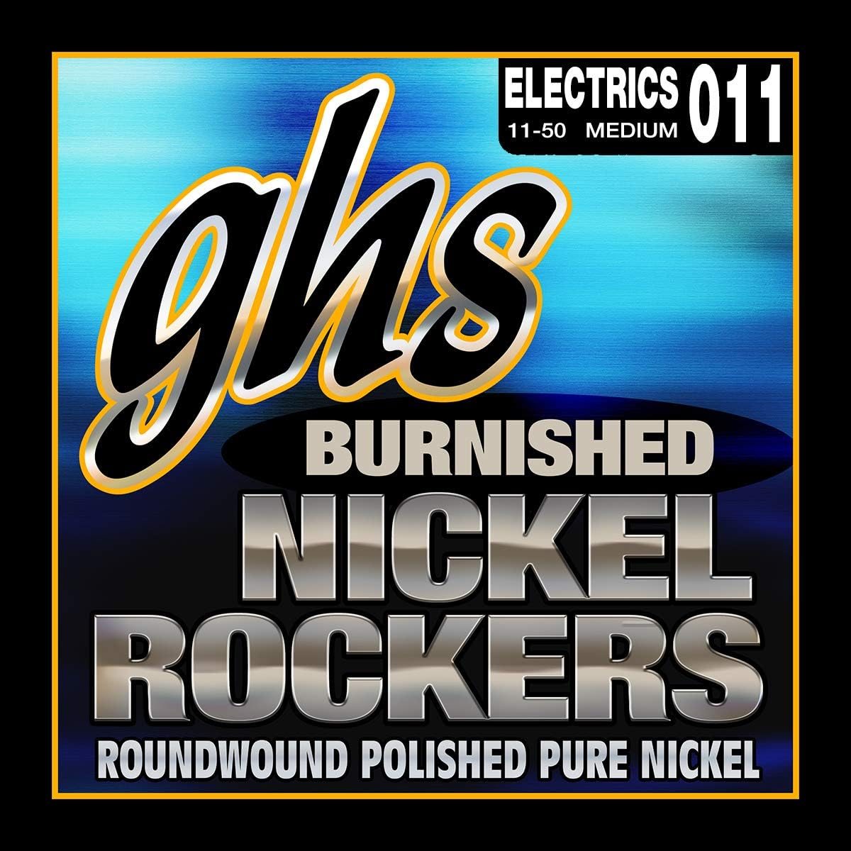 GHS BNR M Burnished Nickel Rockers Electric Guitar Strings Medium 11-50 Gauge